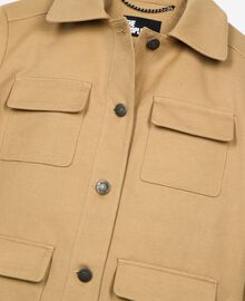 The Kooples FEMME BEIGE veste courte en coton et lin beige
