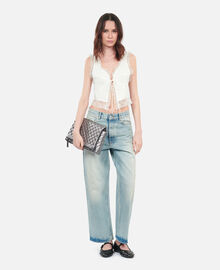 The Kooples FEMME ECRU top sans manches avec dentelle écru