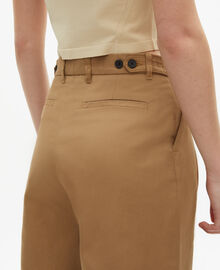The Kooples FEMME BROWN bermuda en coton et lin camel