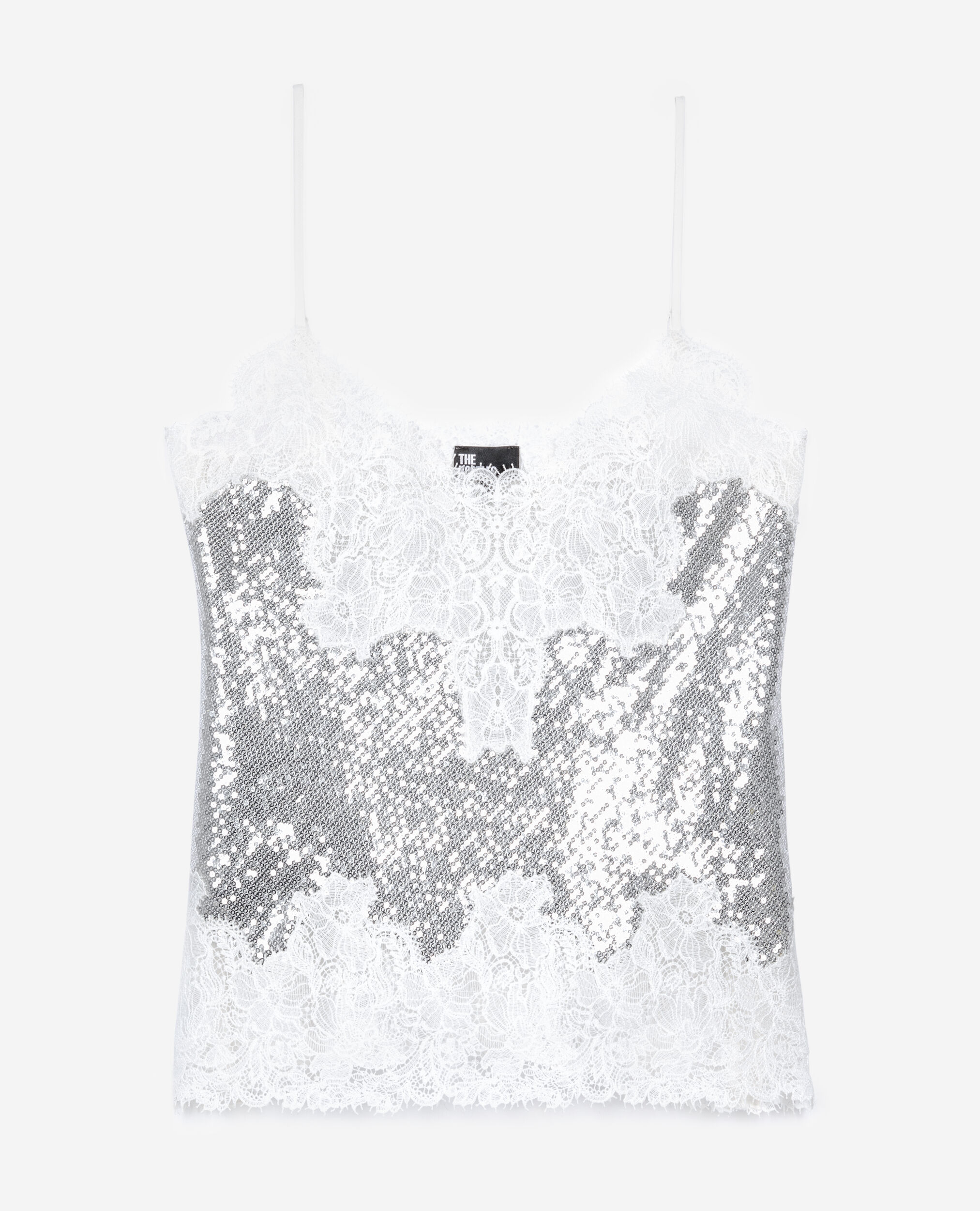 Caraco à sequins et dentelle argenté, SILVER, hi-res image number null