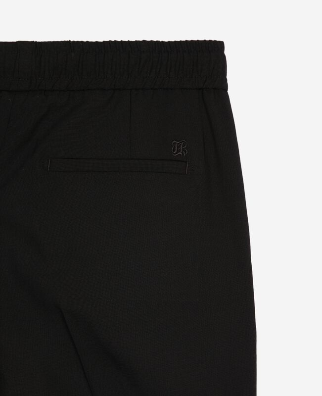 The Kooples HOMME BLACK pantalon élastiqué droit en laine noir