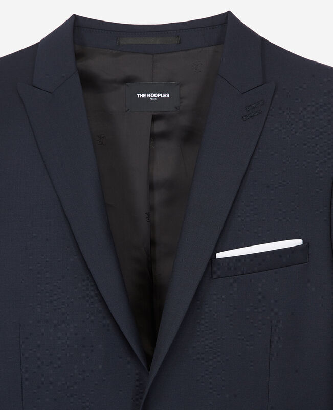 The Kooples HOMME DARK NAVY veste de costume en laine bleu marine coupe ajustée