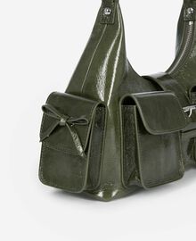 The Kooples FEMME OLIVE sac amelia en cuir craquelé vert