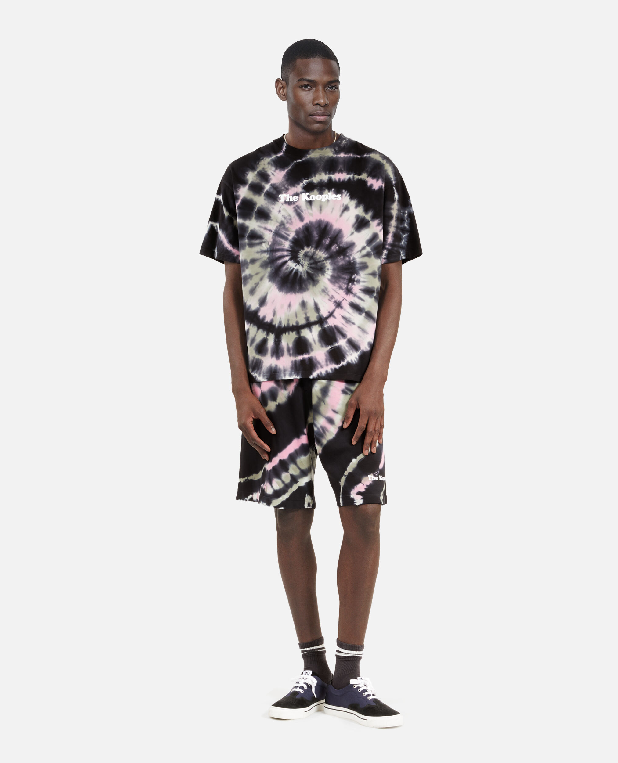 T-shirt tie and dye noir, ECRU GREEN, hi-res image number null