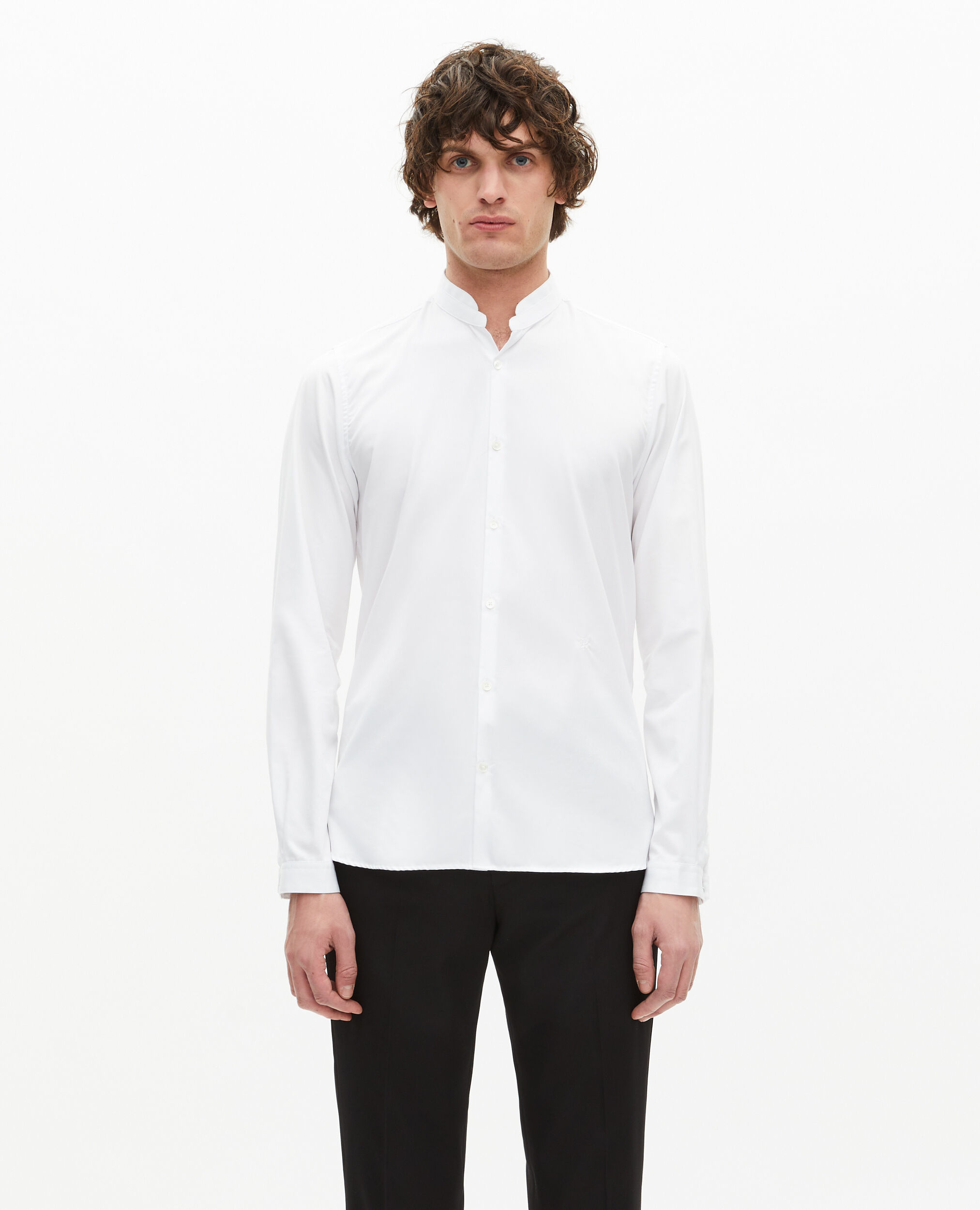 Chemise col officier blanche, WHITE, hi-res image number null