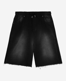 The Kooples HOMME BLACK WASHED bermuda en coton délavé noir