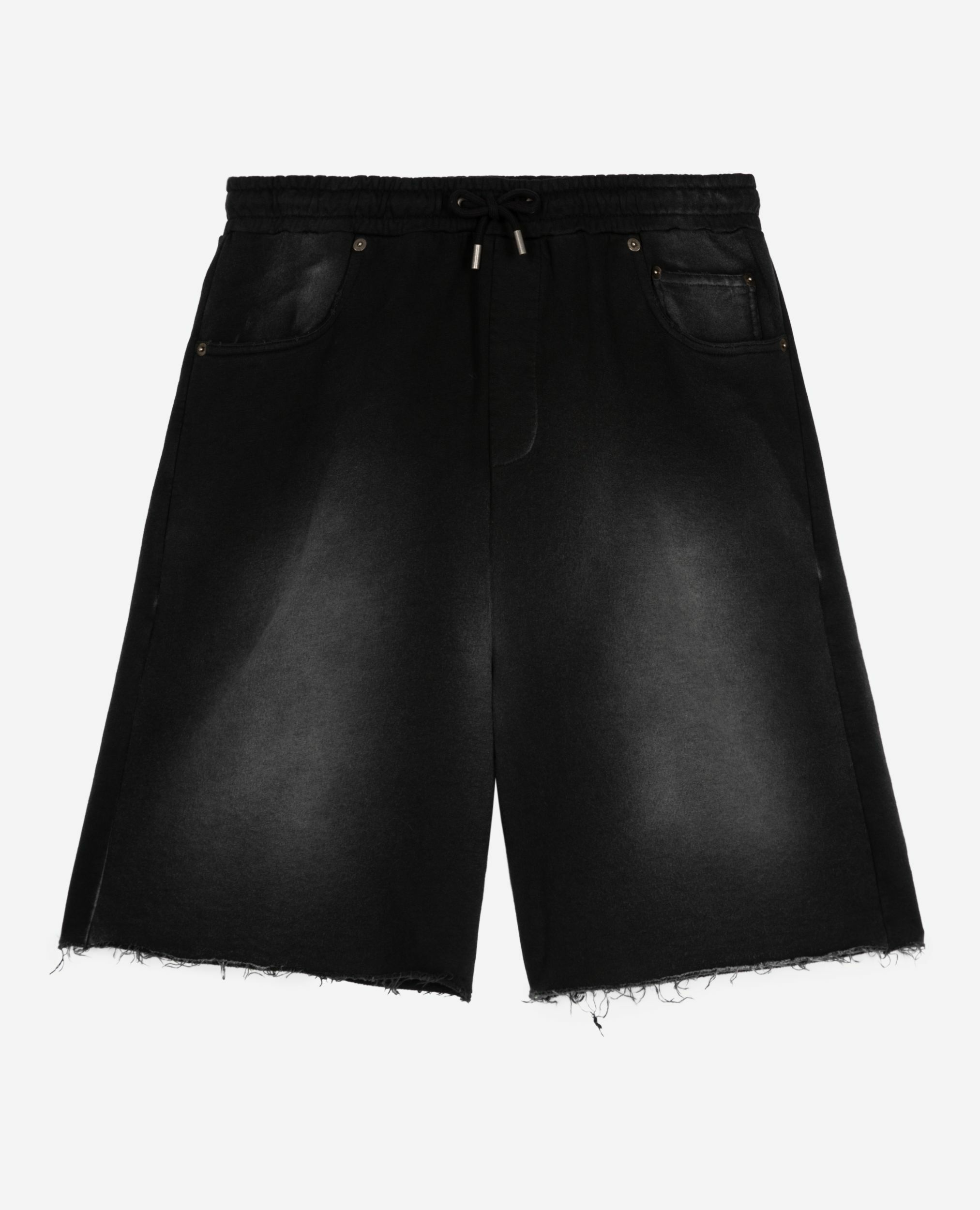 Bermuda en coton délavé noir, BLACK WASHED, hi-res image number null