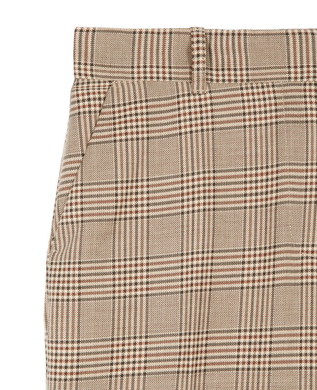 The Kooples FEMME BEIGE-BROWN pantalon flare en laine prince de galles
