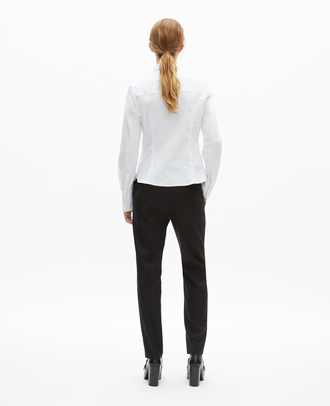 The Kooples FEMME WHITE chemise en popeline avec volants blanche