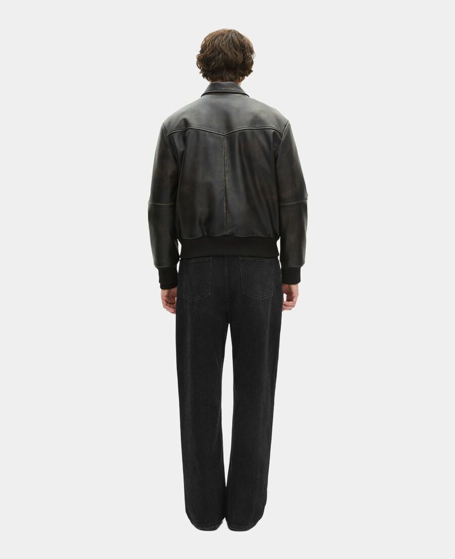 The Kooples HOMME DARK BROWN blouson en cuir marron