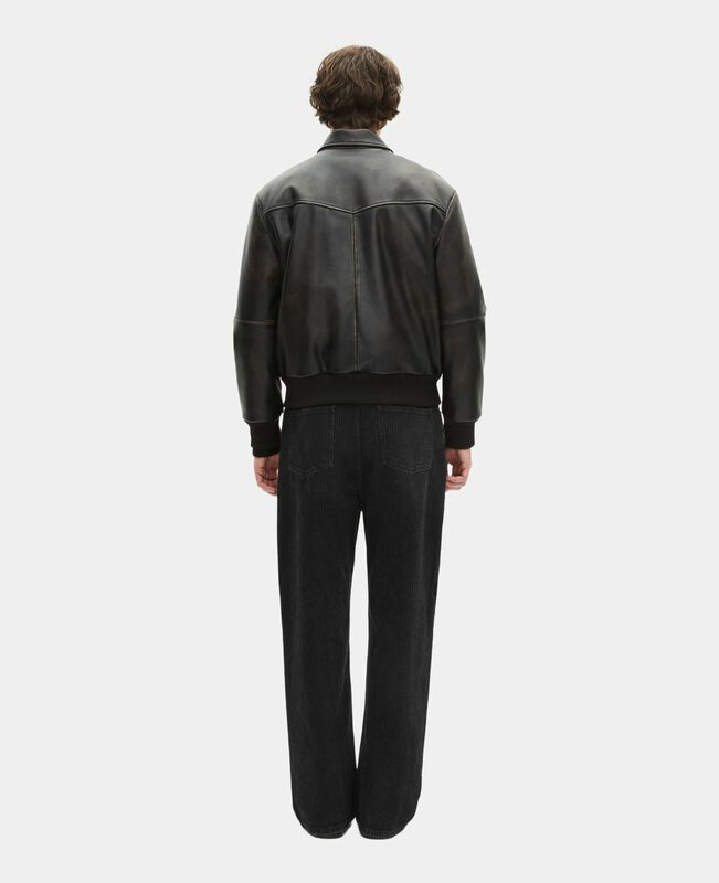 The Kooples HOMME DARK BROWN blouson en cuir marron