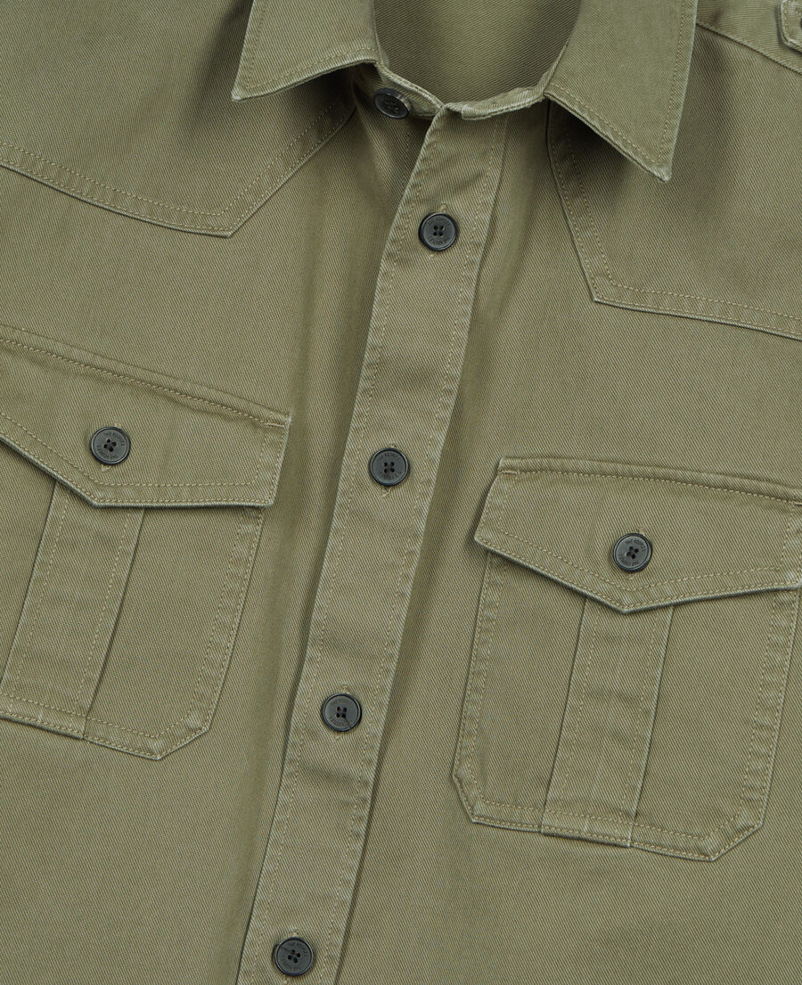 The Kooples HOMME OLIVE NIGHT surchemise style officier kaki