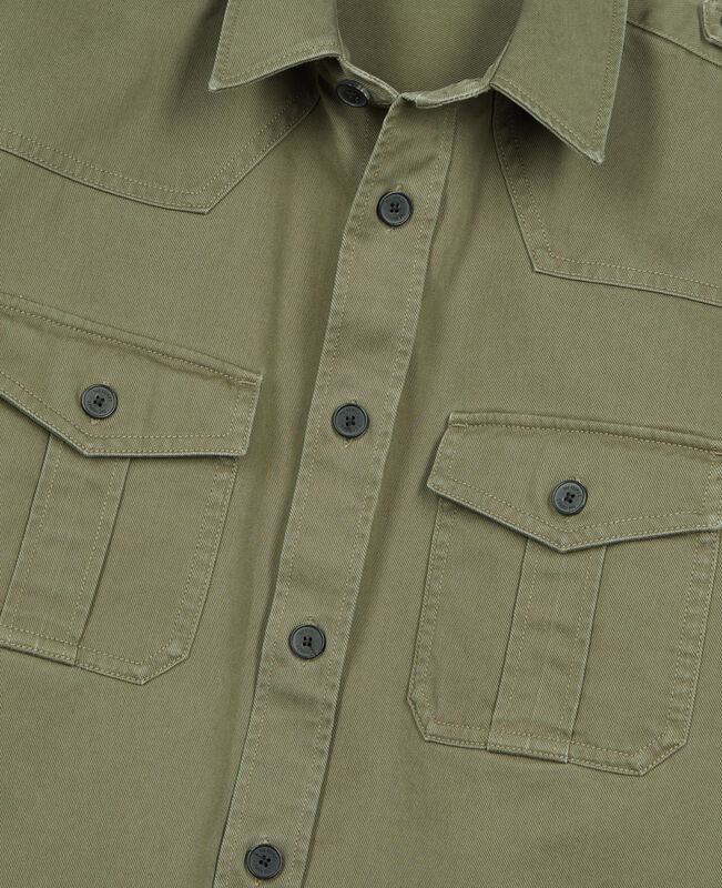The Kooples HOMME OLIVE NIGHT surchemise style officier kaki