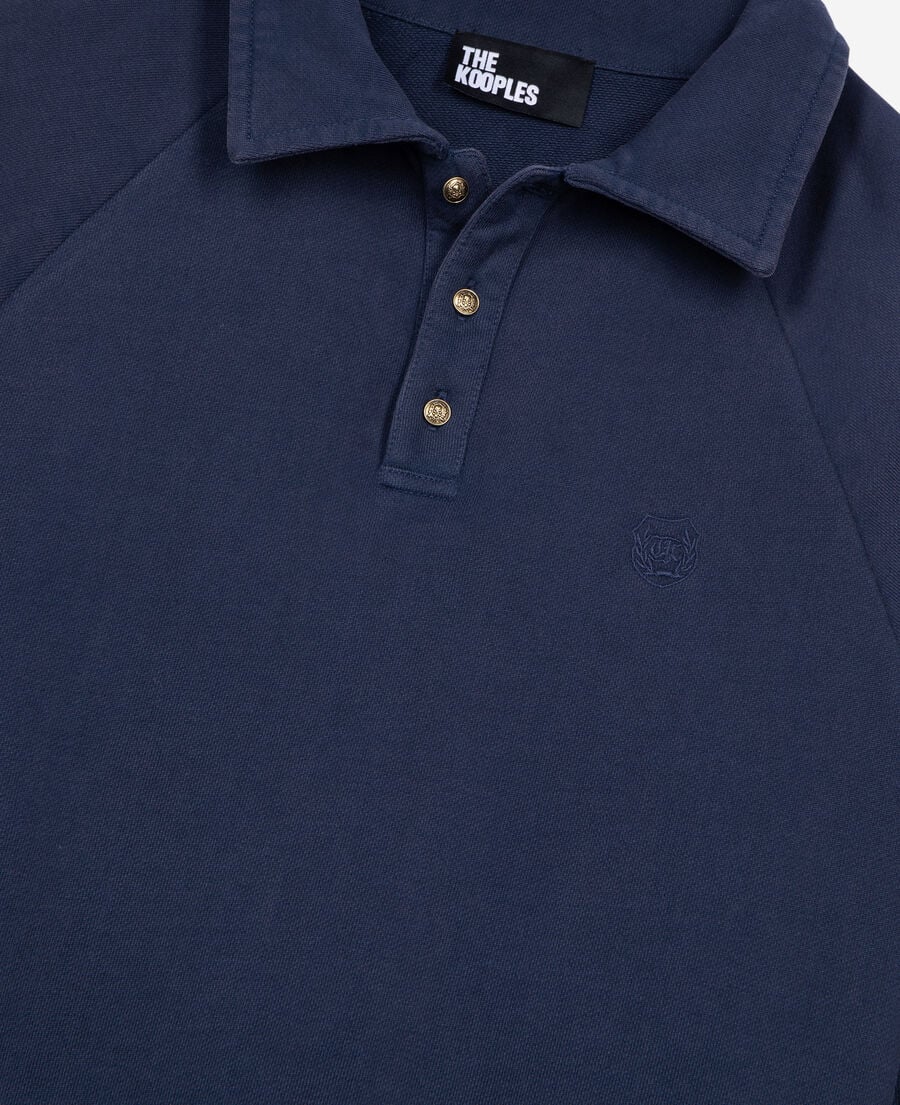 The Kooples MEN DARK NAVY navy blue polo neck sweatshirt
