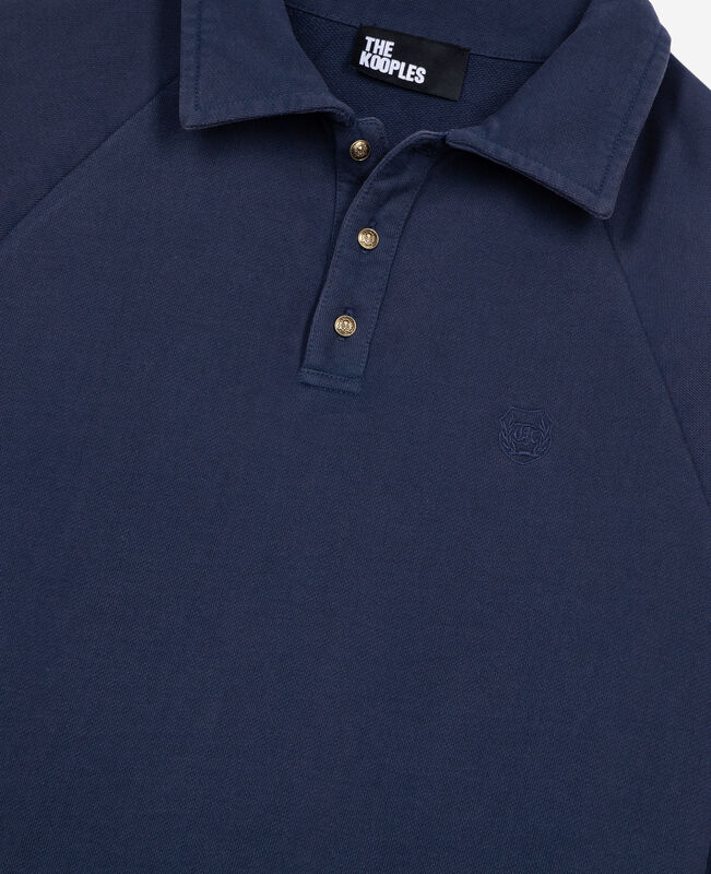 The Kooples HOMME DARK NAVY sweatshirt avec col polo bleu marine