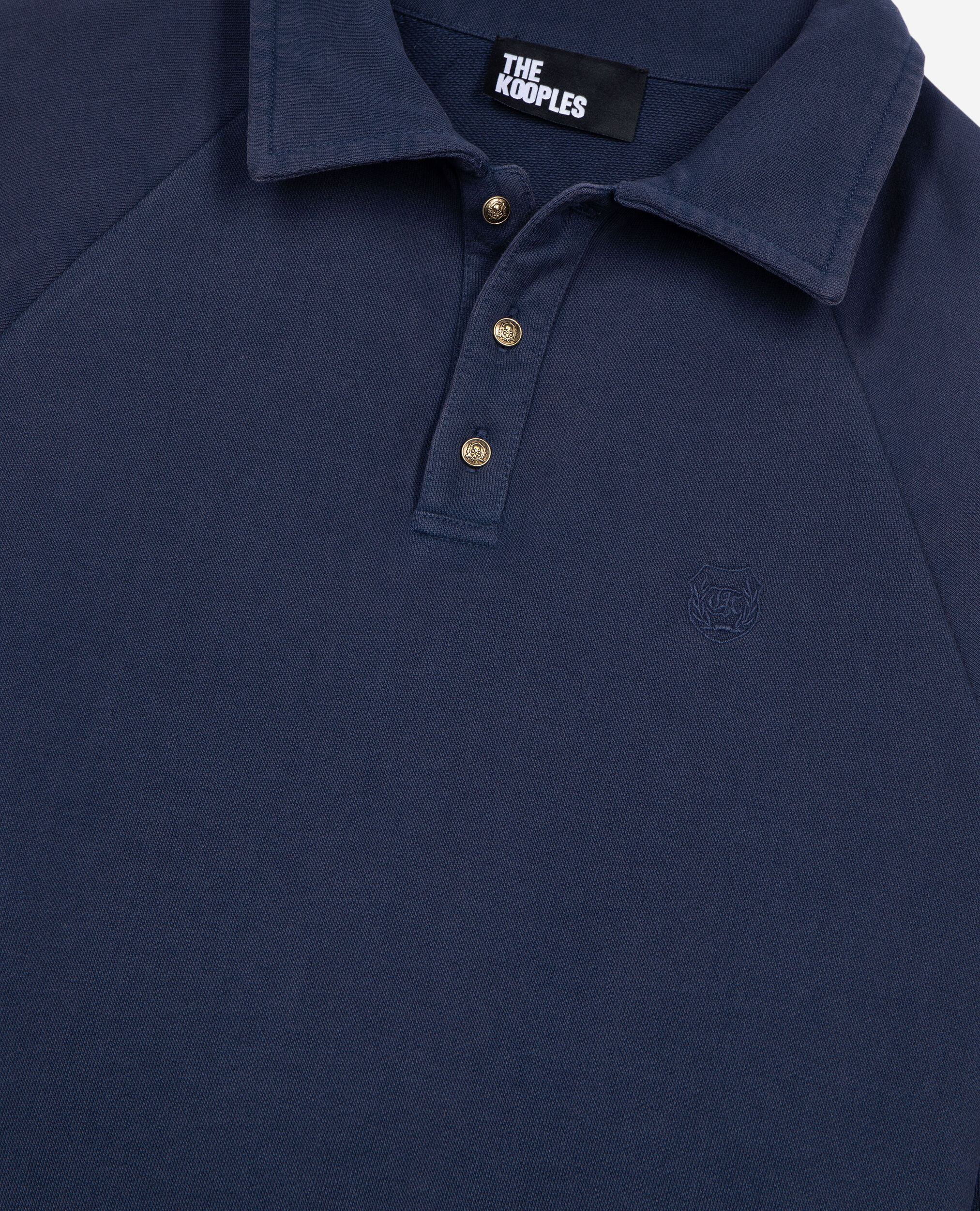 Sweatshirt avec col polo bleu marine, DARK NAVY, hi-res image number null