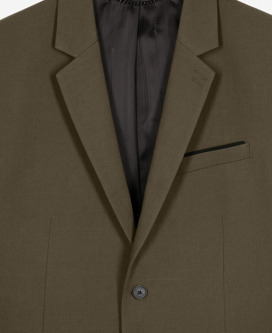 The Kooples HOMME KAKI veste de costume en coton - lin kaki