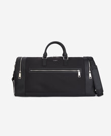 The Kooples HOMME BLACK sac weekend en cuir et toile noir