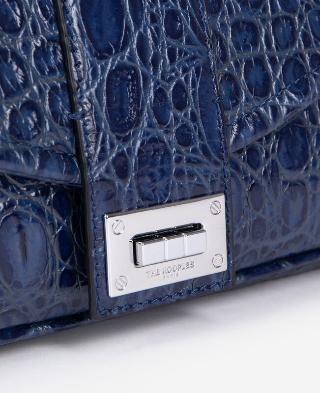 The Kooples FEMME BLUE sac en cuir embossé bleu
