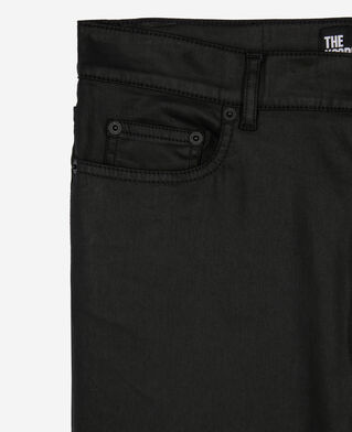 The Kooples HOMME BLACK jean slim effet cuir noir