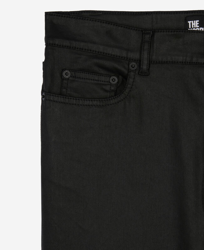 The Kooples HOMME BLACK jean slim effet cuir noir