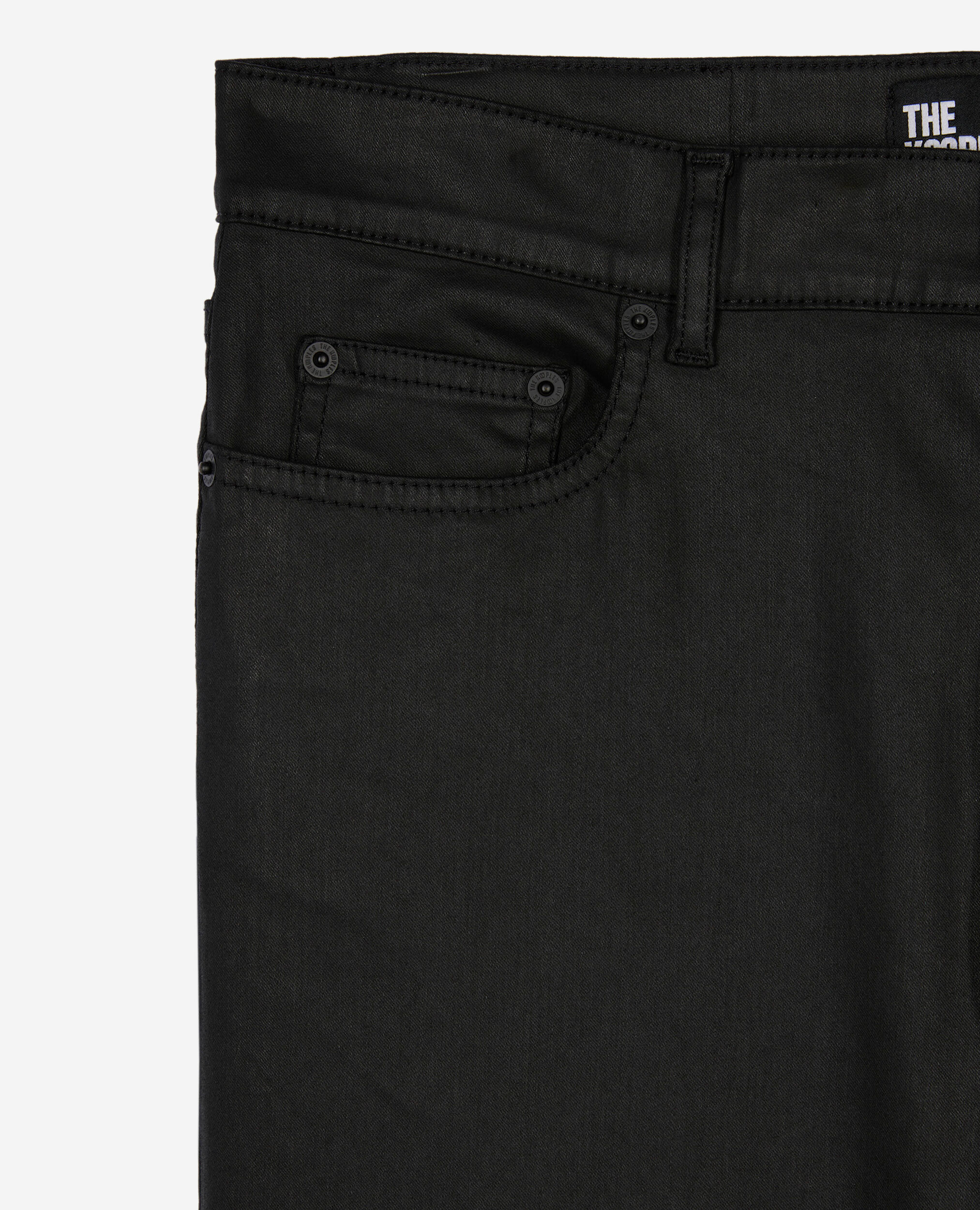 Jean slim effet cuir noir, BLACK, hi-res image number null