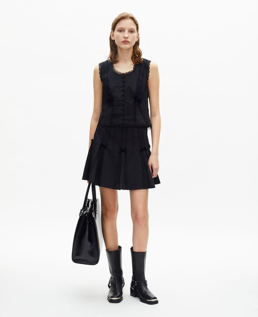 The Kooples DAMEN BLACK stiefel mit riemen aus schwarzem leder