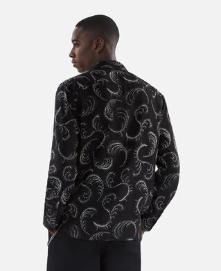 The Kooples HOMME BLACK WHITE chemise imprimé plumes
