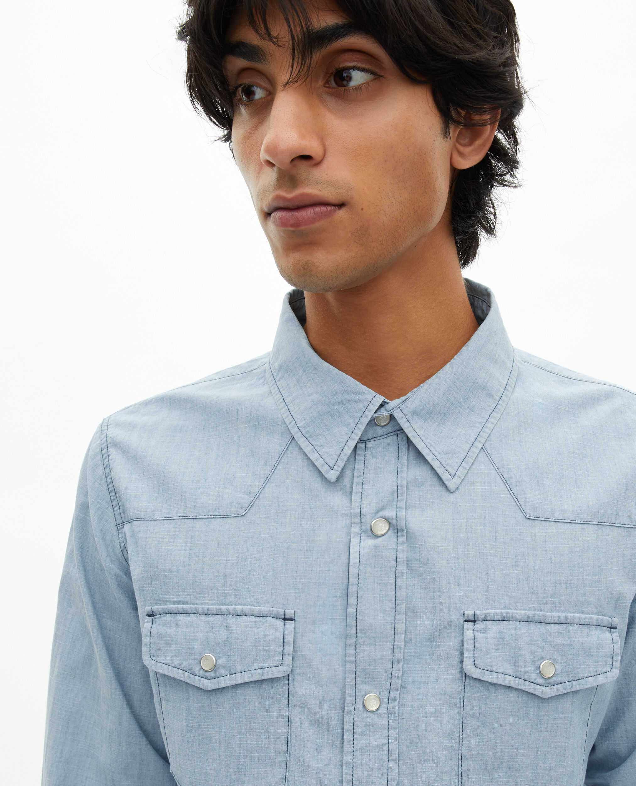 Chemise en denim bleu clair, BABY BLUE, hi-res image number null