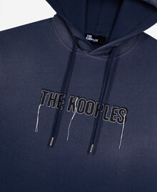 The Kooples HOMME DARK NAVY sweatshirt avec logo marine délavé