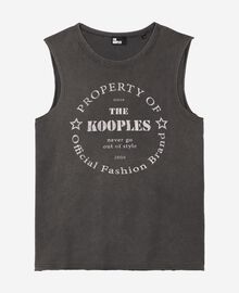 The Kooples FEMME BLACK WASHED débardeur avec sérigraphie noir délavé