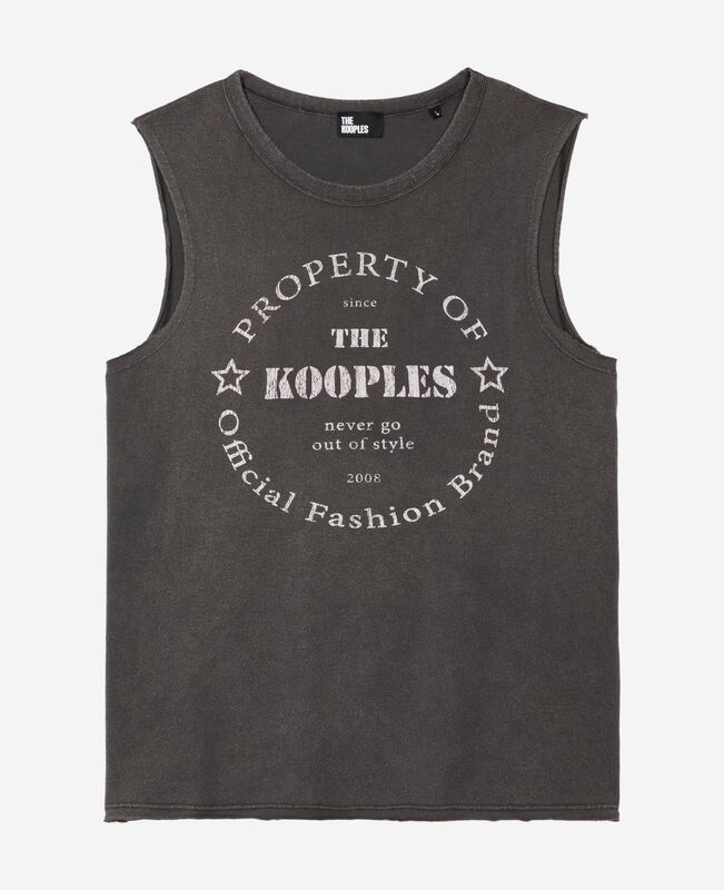 The Kooples FEMME BLACK WASHED débardeur avec sérigraphie noir délavé