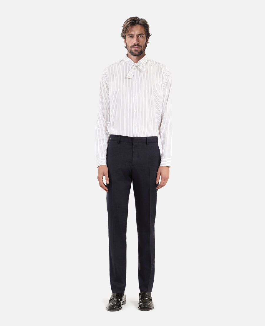 The Kooples MEN NAVY blue flea-foot suit pants
