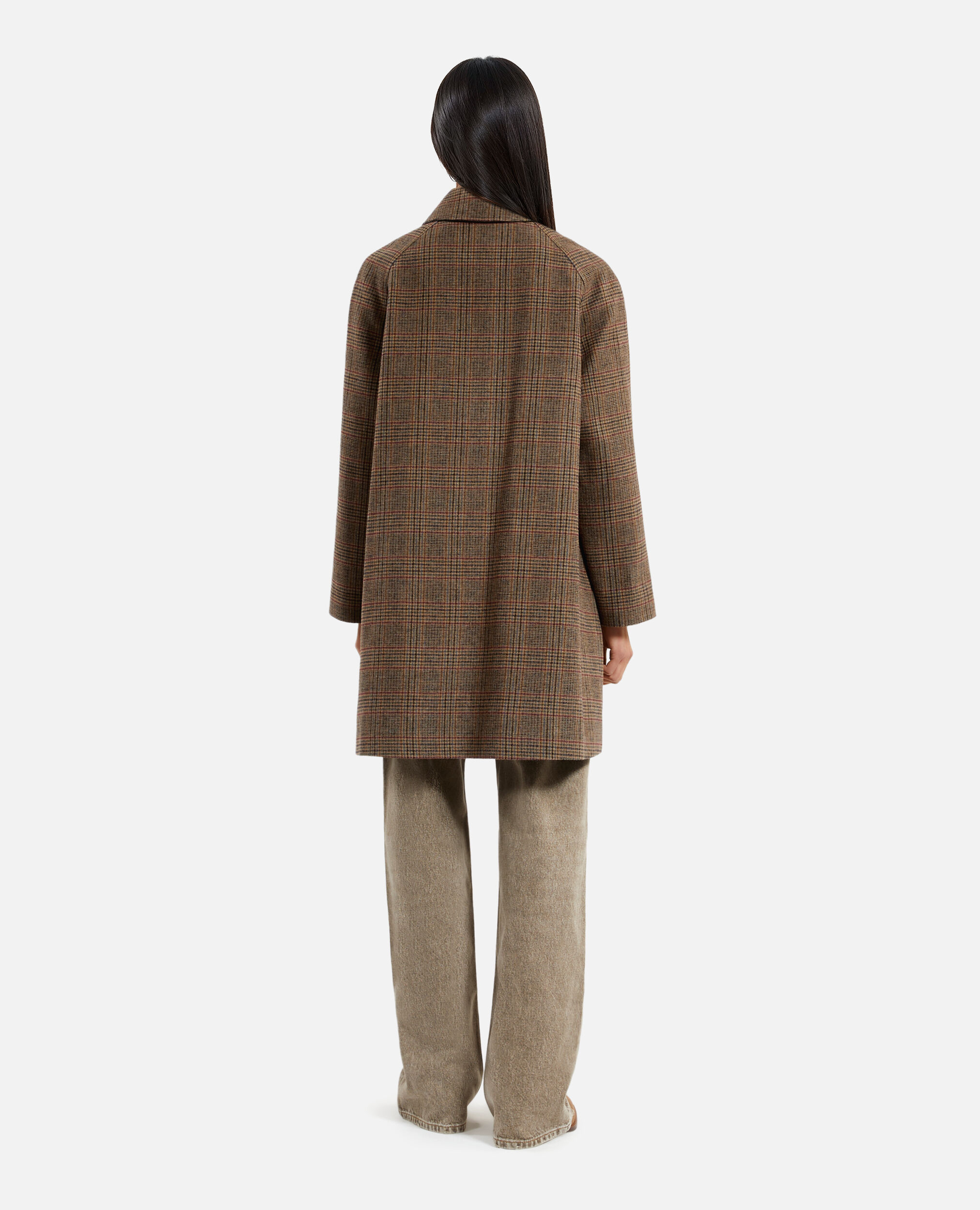 Manteau en laine Prince de Galles marron, CHOCOLATE, hi-res image number null