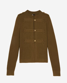 The Kooples FEMME KAKI cardigan en laine style officier kaki