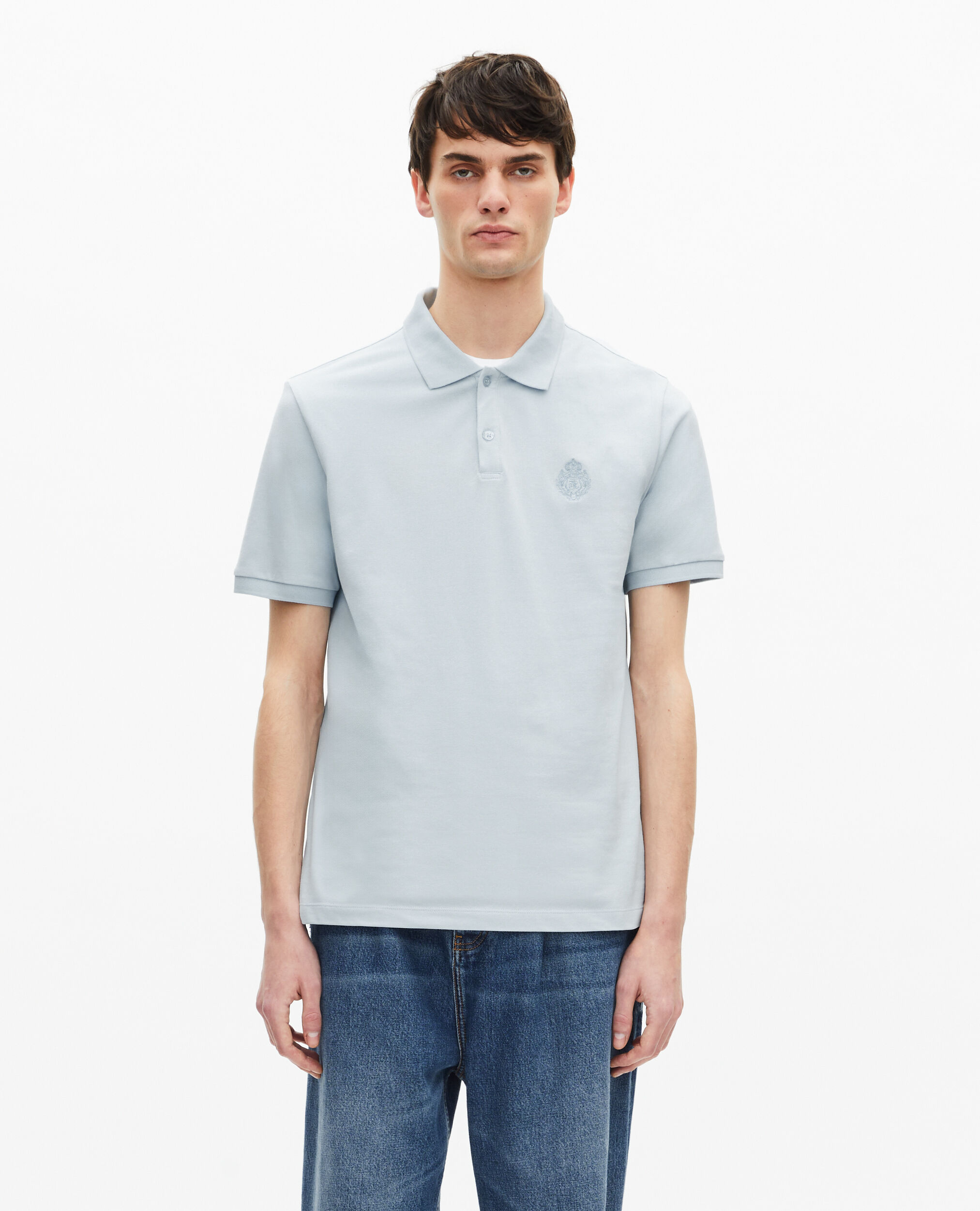 Polo en piqué col classique bleu clair, BABY BLUE, hi-res image number null