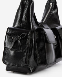 The Kooples FEMME BLACK sac amelia en cuir craquelé noir