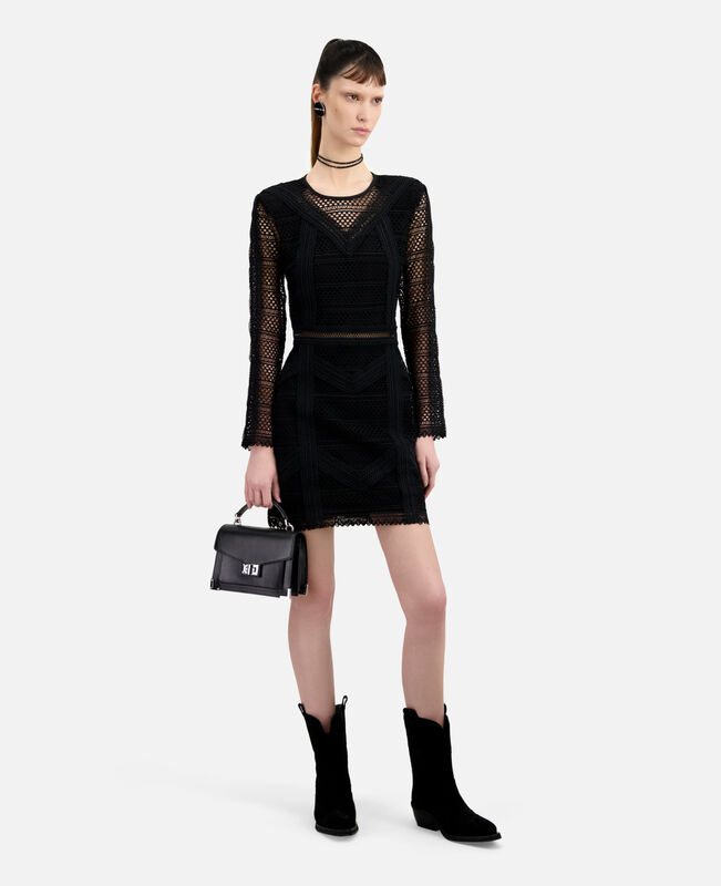 The Kooples FEMME BLACK bottes western en cuir suède noir