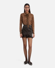The Kooples FEMME BLACK jupe courte style portefeuille satinée noire