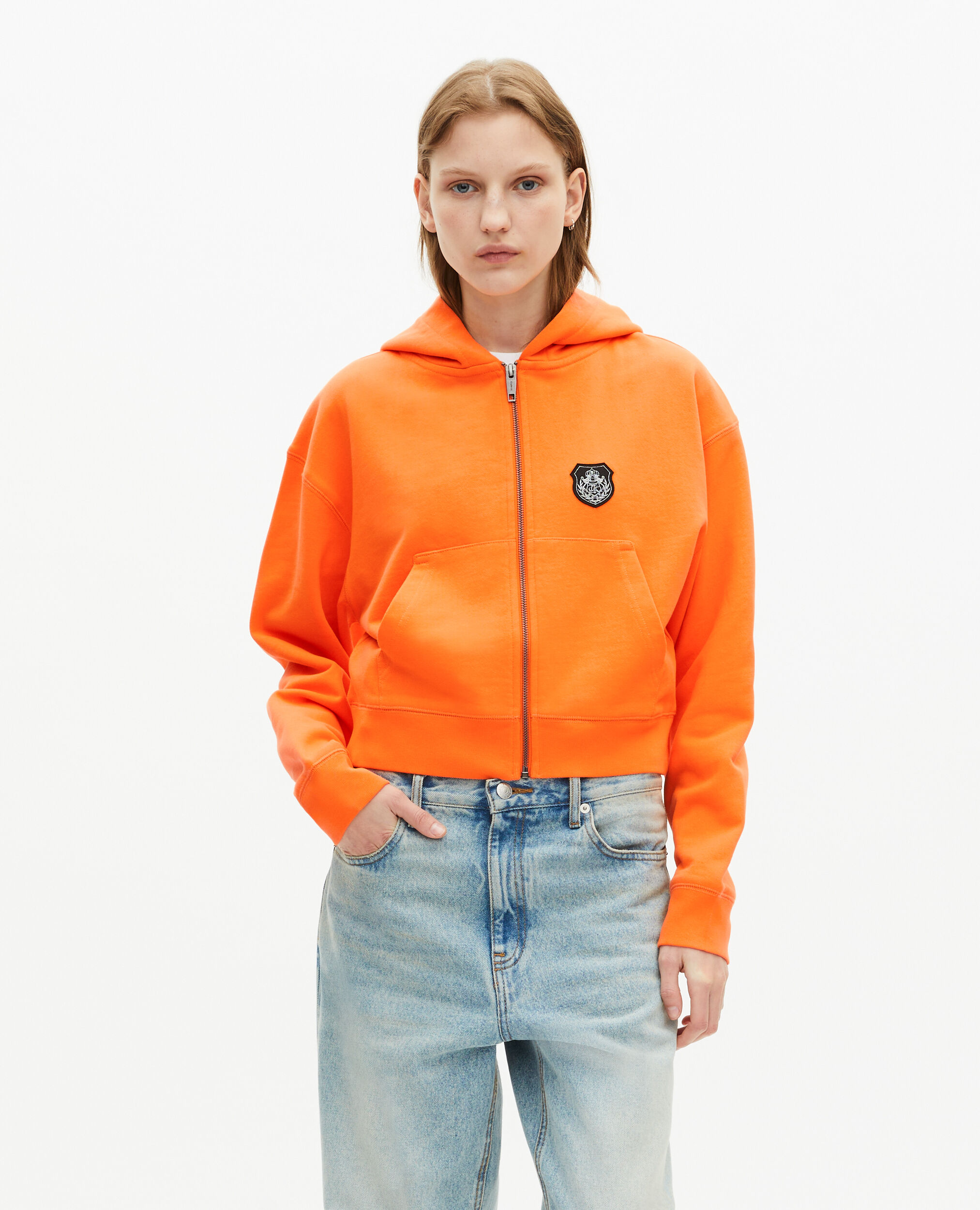Sweatshirt à capuche orange, ORANGE, hi-res image number null