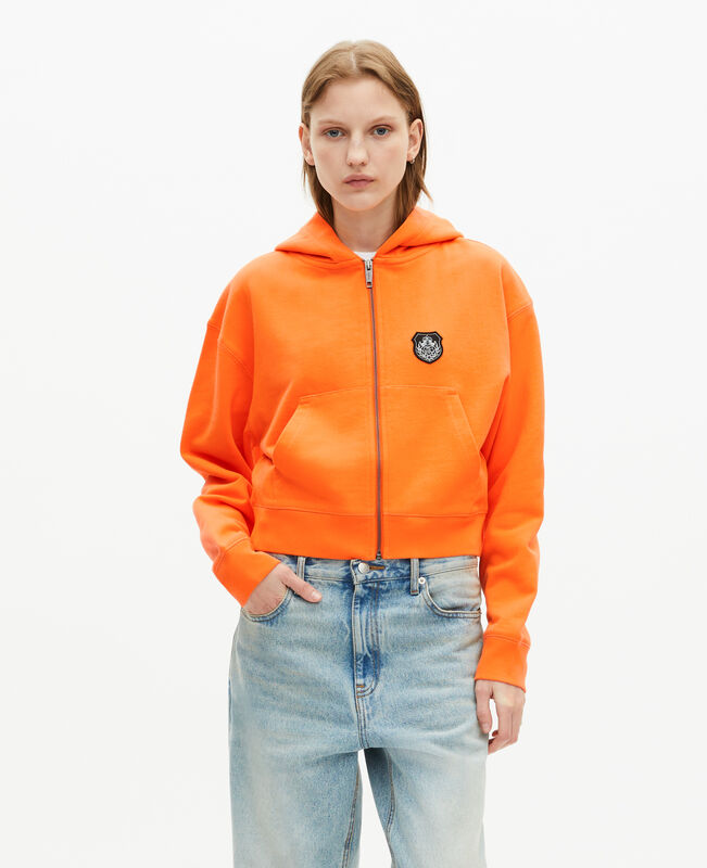 The Kooples FEMME ORANGE sweatshirt à capuche orange