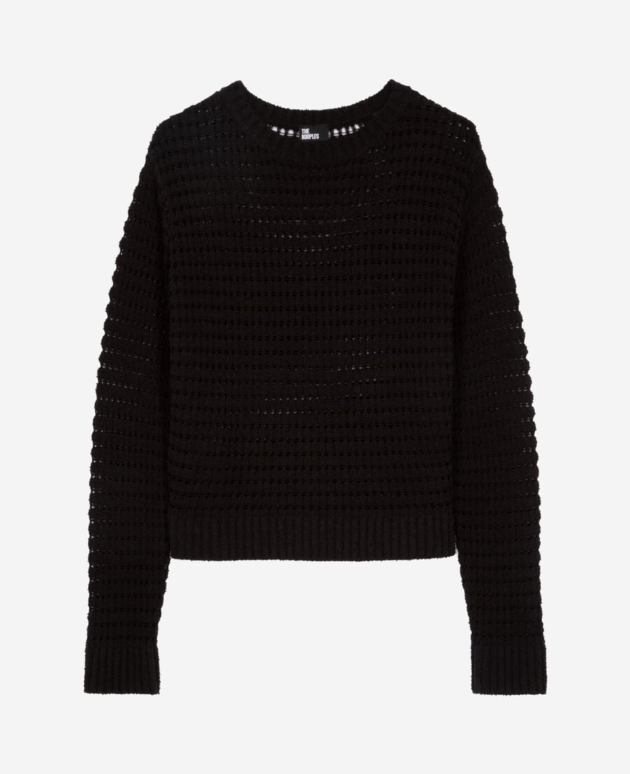 The Kooples FEMME BLACK pull ajouré mélangé noir