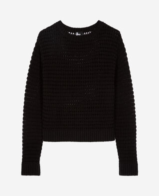 The Kooples FEMME BLACK pull ajouré mélangé noir