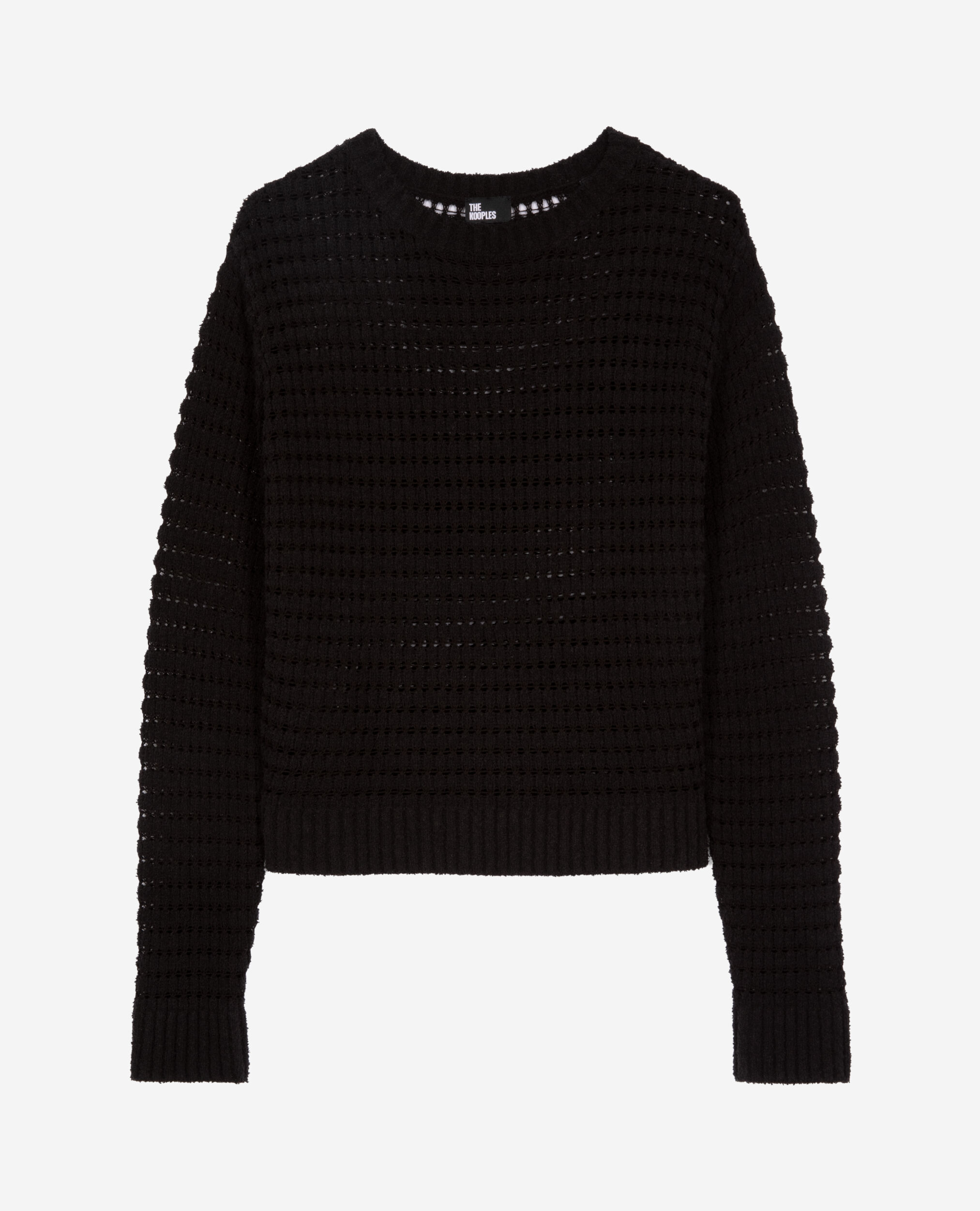 Pull ajouré mélangé noir, BLACK, hi-res image number null