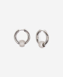 The Kooples FEMME SILVER boucles d'oreilles créole argentée et strass