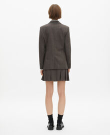 The Kooples FEMME BROWN veste prince de galles en laine marron