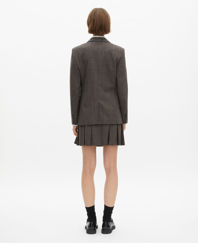 The Kooples FEMME BROWN veste prince de galles en laine marron