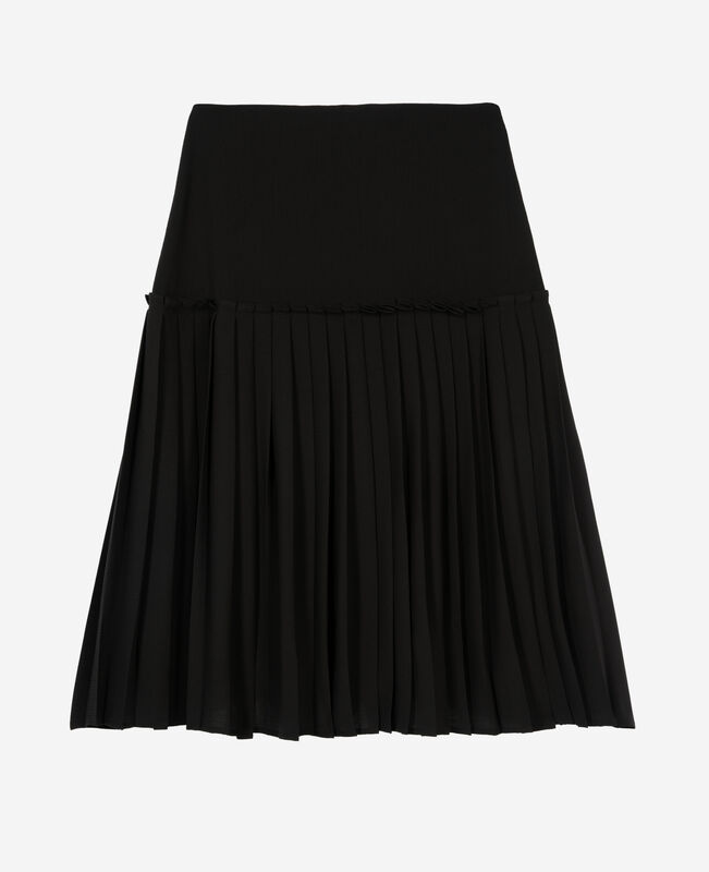 The Kooples FEMME BLACK jupe midi plissée noire
