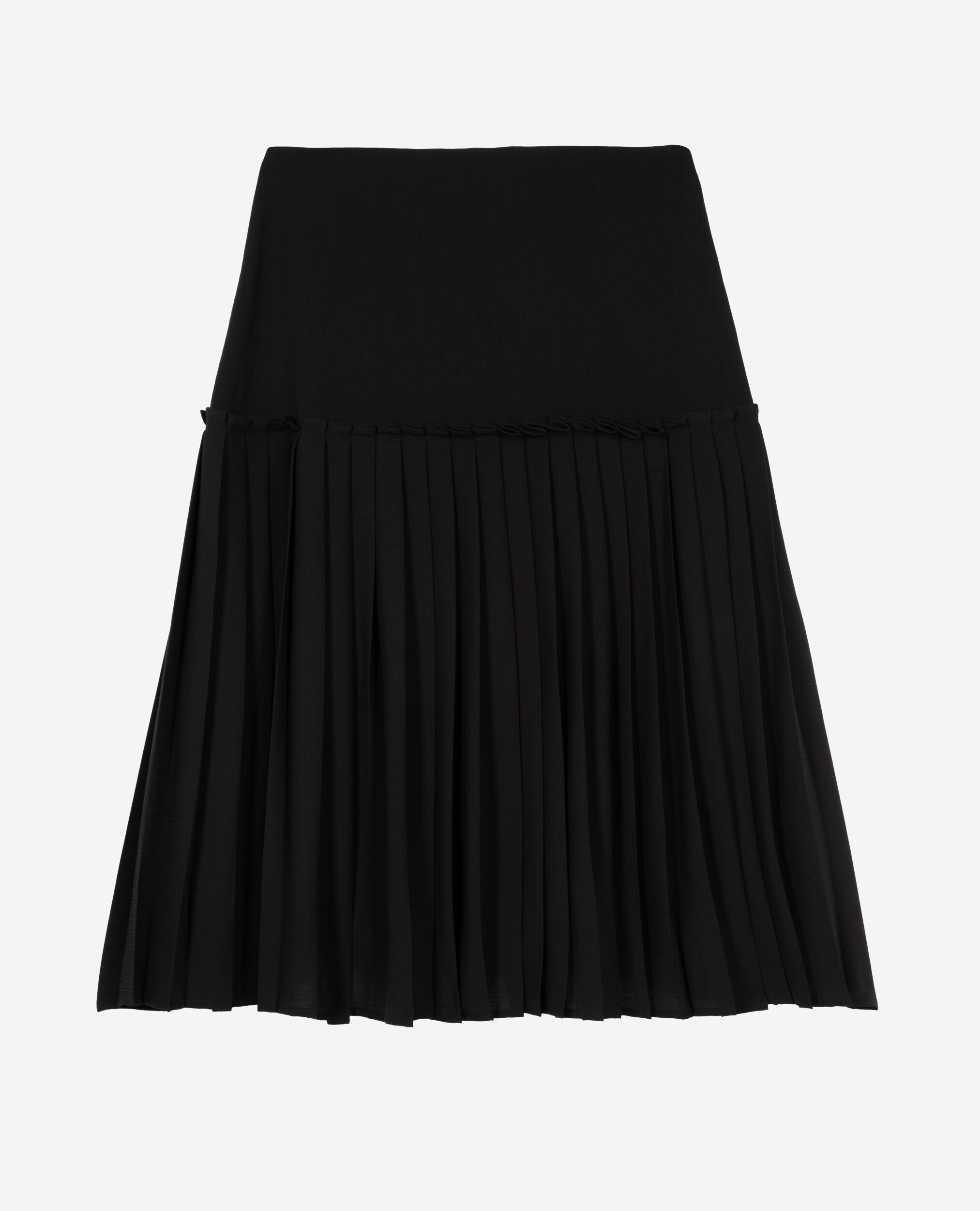 Jupe midi plissée noire, BLACK, hi-res image number null