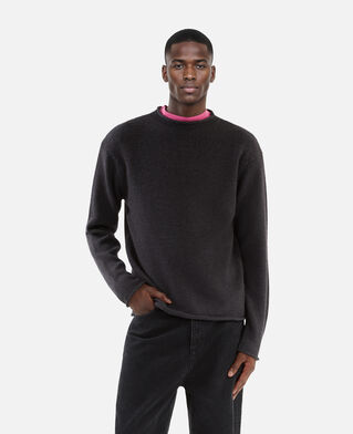 The Kooples MEN MIDDLE GREY MEL grey wool sweater